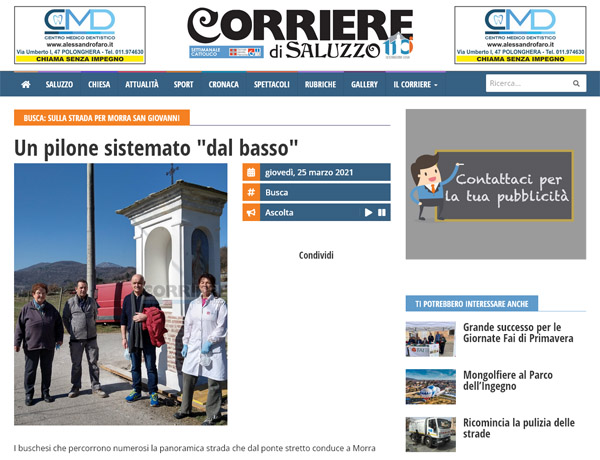 Corriere di Saluzzo - Restauro pilone S.Grato, Busca (Cuneo)
